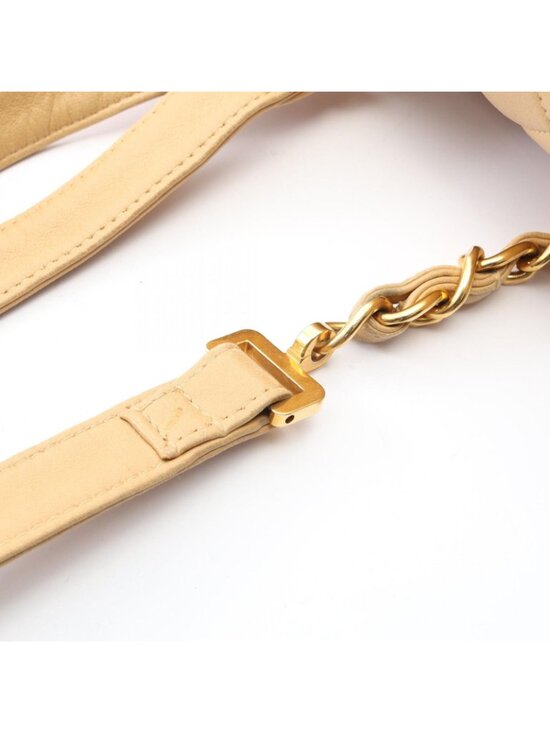 Chanel Backpack Quilted Beige Lambskin Suzu